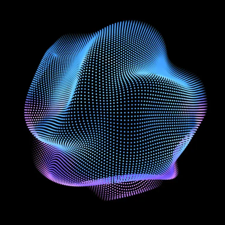 The e-book’s cover artwork: a sphere of blue and violet points of light against black.