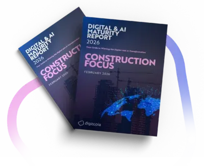 Two copies of the Digital & AI Maturity Report 2026 Construction Focus