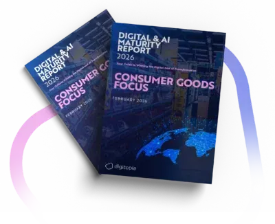 Two copies of the Digital & AI Maturity Report 2026 Consumer Goods Focus