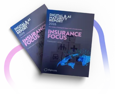 Two copies of the Digital & AI Maturity Report 2026 Insurance Focus