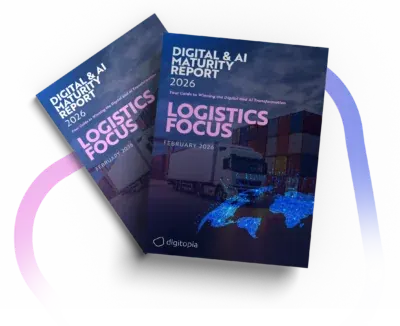 Two copies of the Digital & AI Maturity Report 2026 Logistics Focus