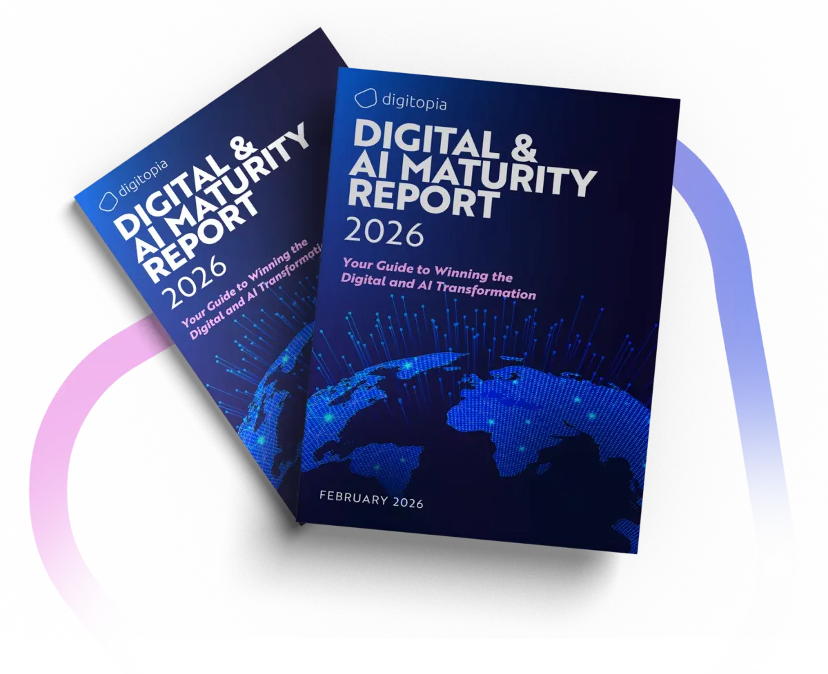 The Digital & AI Maturity Report 2026, front and back covers