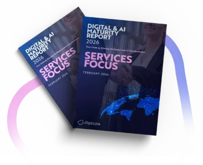 Two copies of the Digital & AI Maturity Report 2026 Services Focus