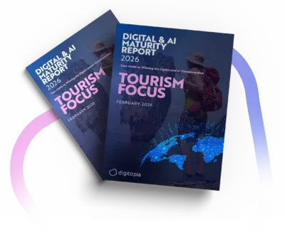 Two copies of the Digital & AI Maturity Report 2026 Tourism Focus