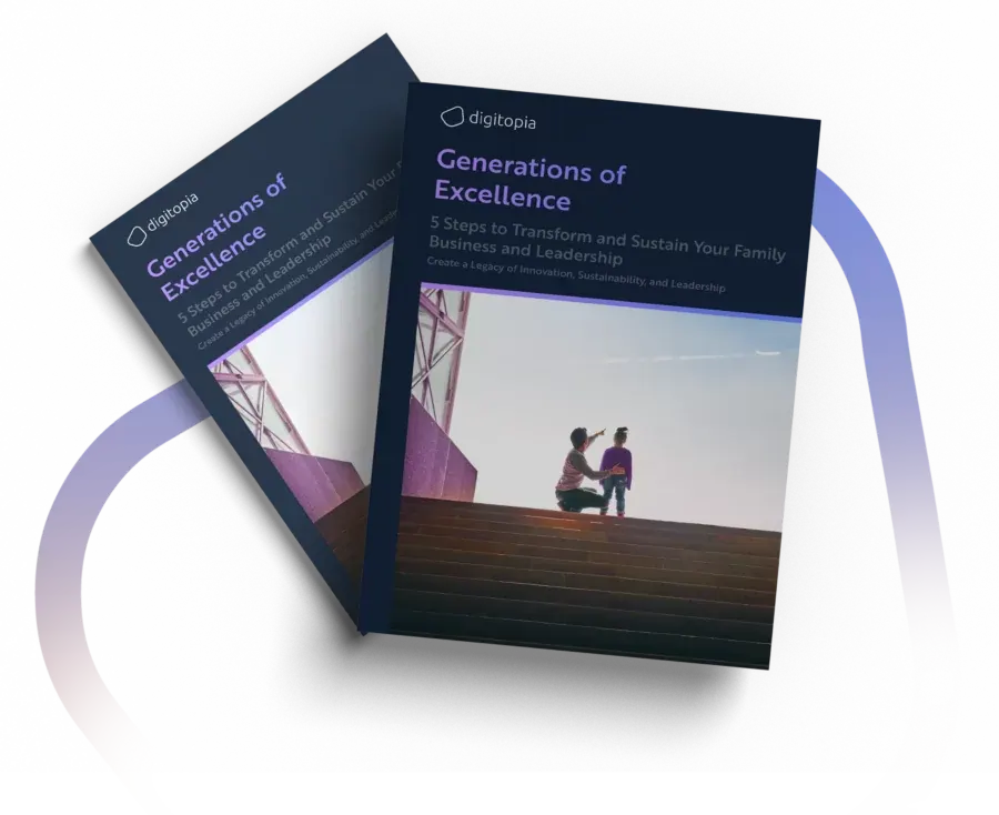 Two copies of Generations of Excellence, one behind the other, on a white background.