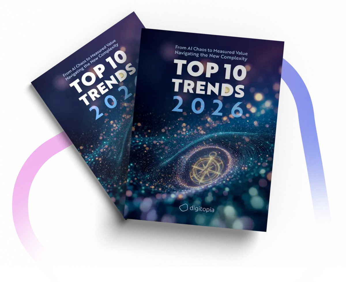 Two copies of the Top 10 Trends 2026 report, one standing in front of the other