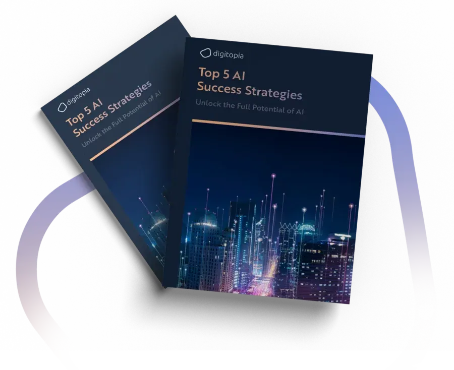 Two copies of Top 5 AI Success Strategies, one behind the other, on a white background.